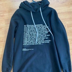 Rick Owens Black Longline Hooded Sweatshirt XS Men/S Womens